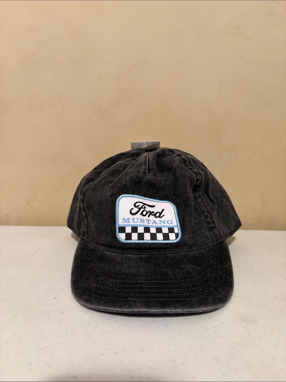 Ford Black Mustang Patch Baseball Cap